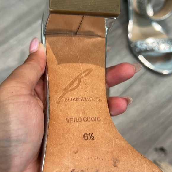 Brian Atwood Silver Studded Sandals - Picture 6 of 10